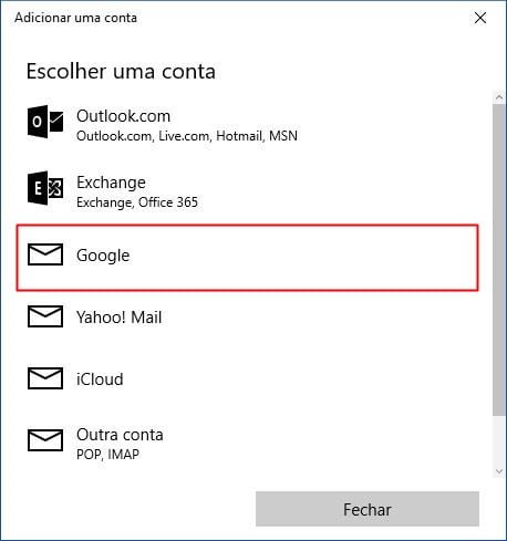 Gmail no Windows 10