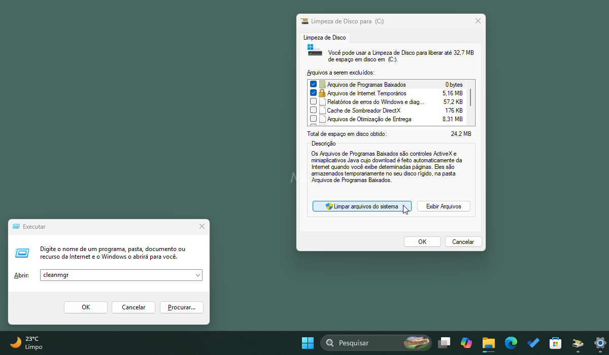 Como excluir a pasta Windows.old no Windows 11, 10, 8 e 7 1 Clique em Limpar arquivos do sistema na Limpeza de Disco