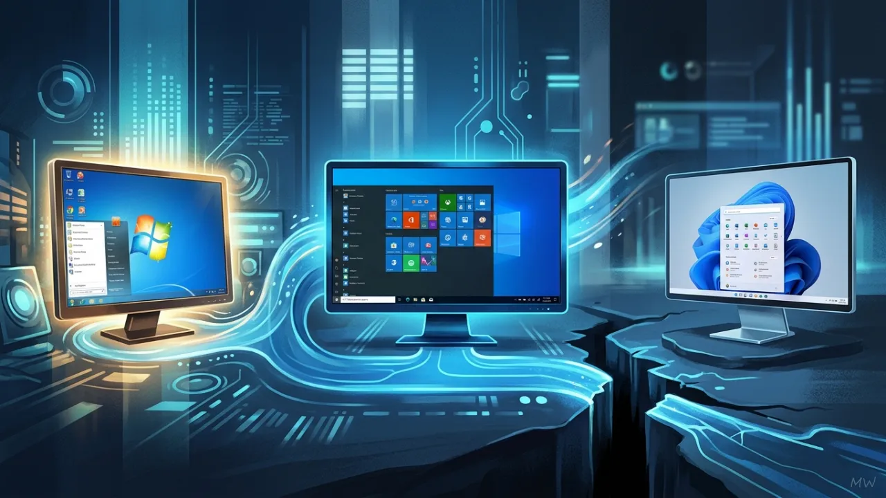 Windows 11 não é o verdadeiro sucessor do Windows 7 e a Microsoft sabe disso 3 comparing win7 vs win10 vs win11