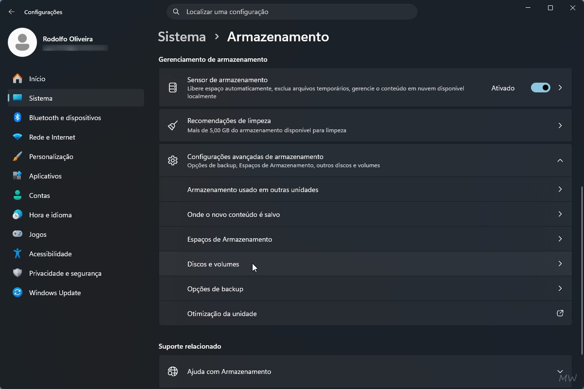 Como verificar a saúde do HD e SSD no Windows 11 e 10 3 configuracoes armazenamento discos volumes