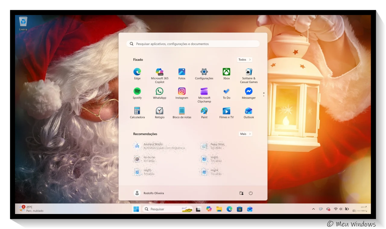Tema Papai Noel para Windows 11