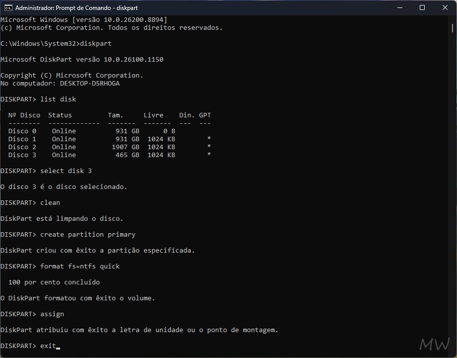 Como formatar SSD pelo CMD (DiskPart).