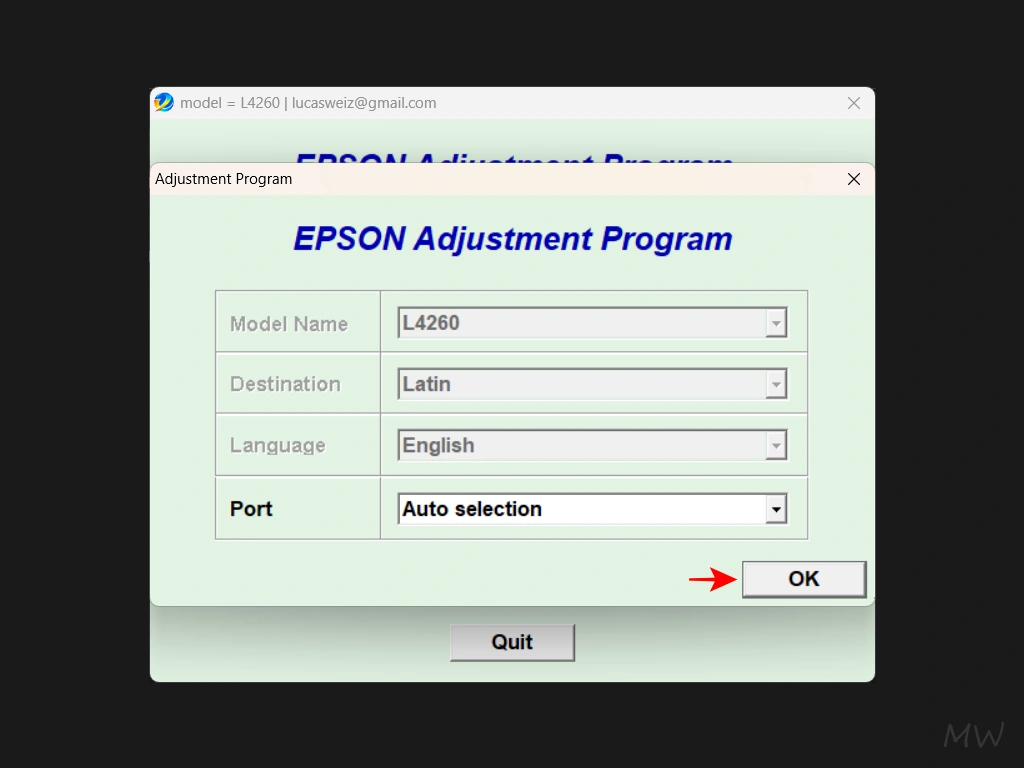 reset almofada tinta epson 03