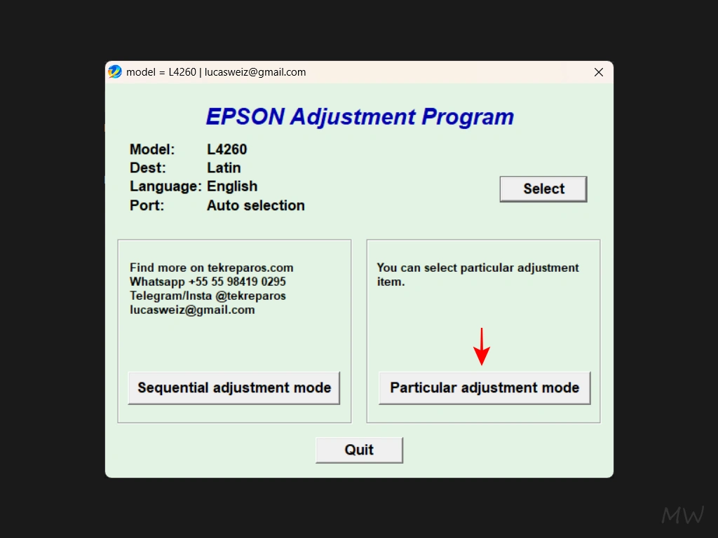 reset almofada tinta epson 04