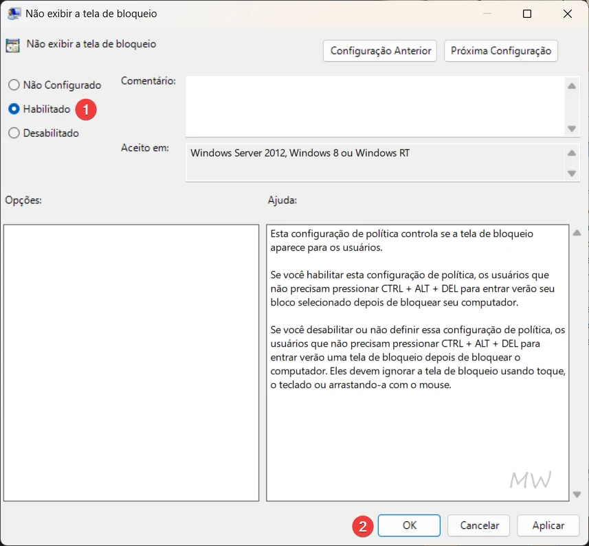 Desativar a tela de bloqueio do Windows pelo gpedit