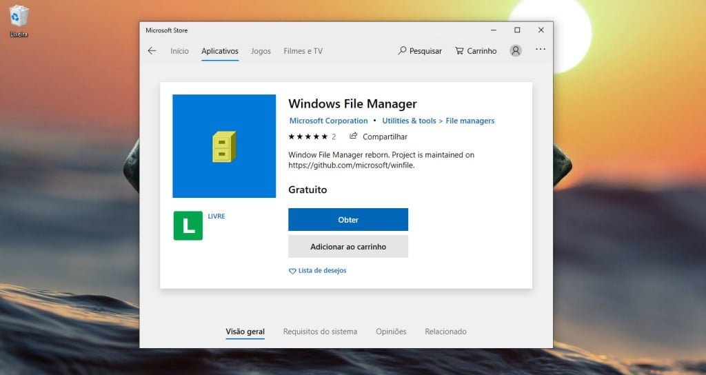 Windows File Manager na Microsoft Store