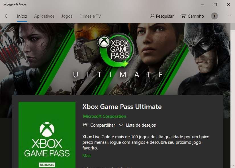 Xbox Game Pass Ultimate na Microsoft Store