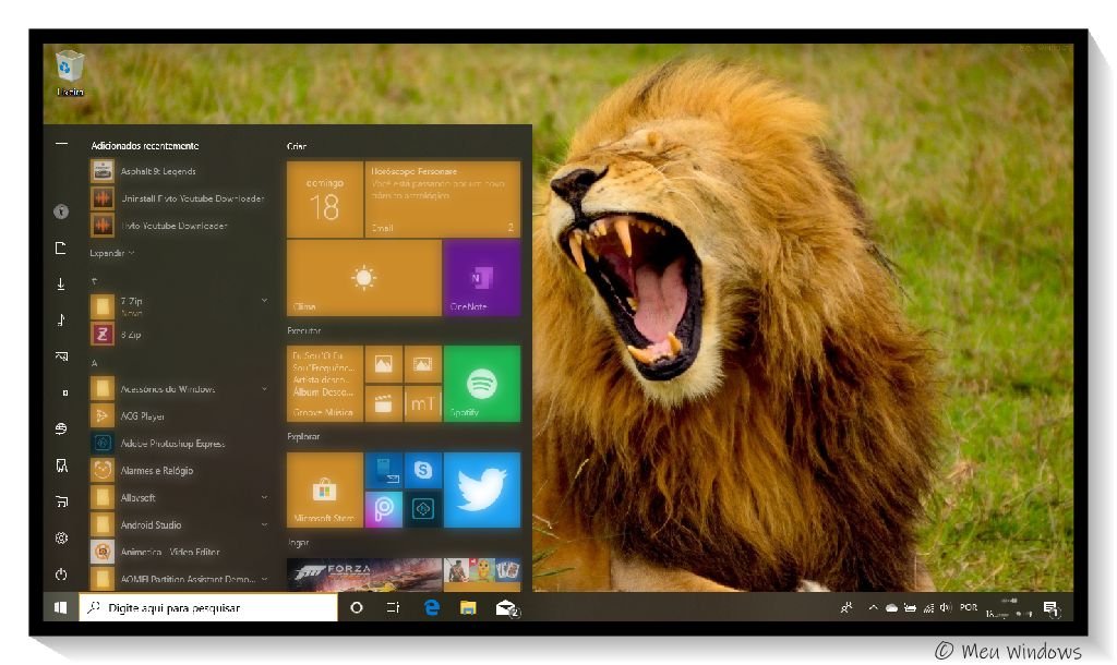 Tema Leão no Windows 10