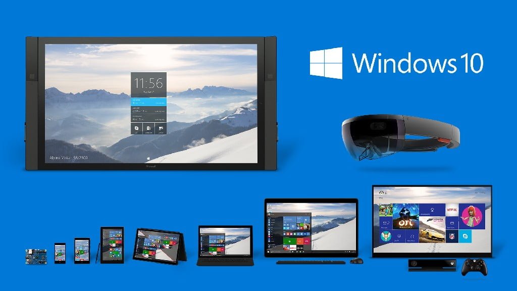 Família de dispositivos executando o Windows 10.