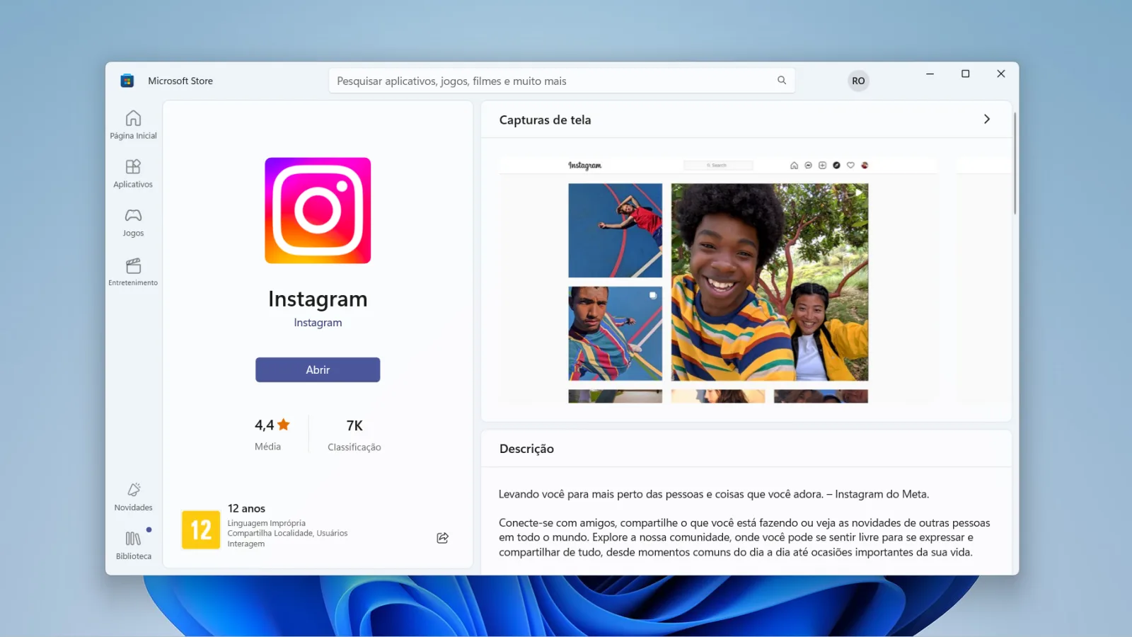 Instagram para Windows 11