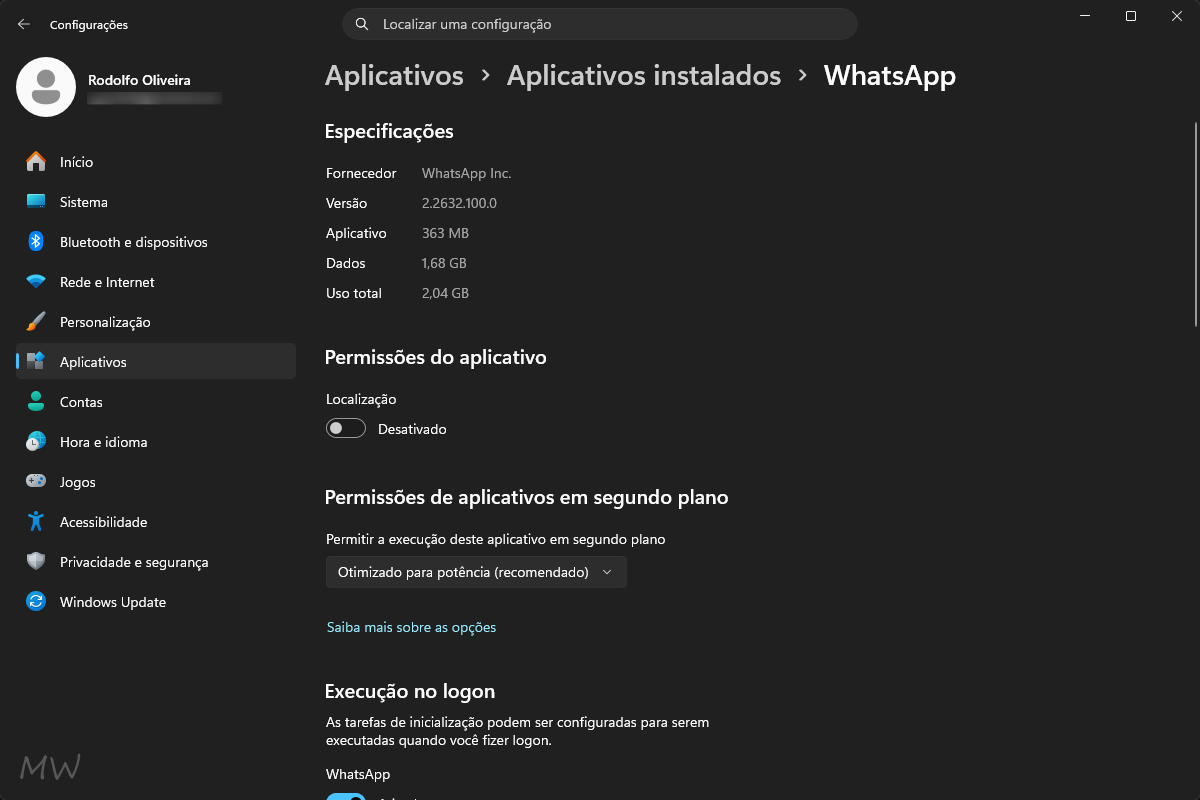 Como otimizar o Windows 11 para deixar o PC mais rápido 7 Screenshot das opções avançadas de um aplicativo no Windows 11.