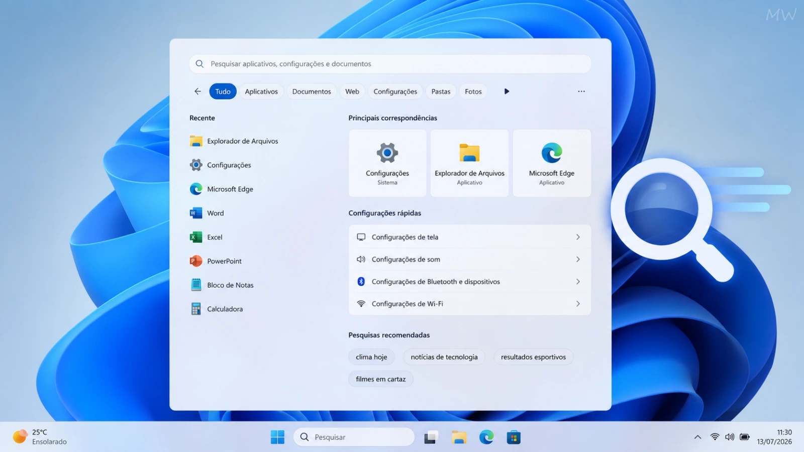 Microsoft simplifica a Caixa de Pesquisa do Windows 11; conheça as novidades Interface moderna da Caixa de Pesquisa do Windows 11