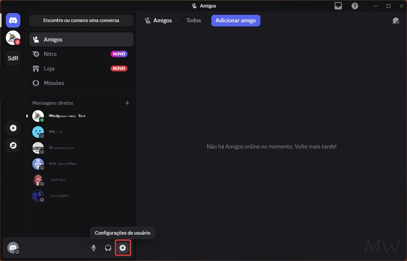 Desativar o Discord da inicialização do Windows