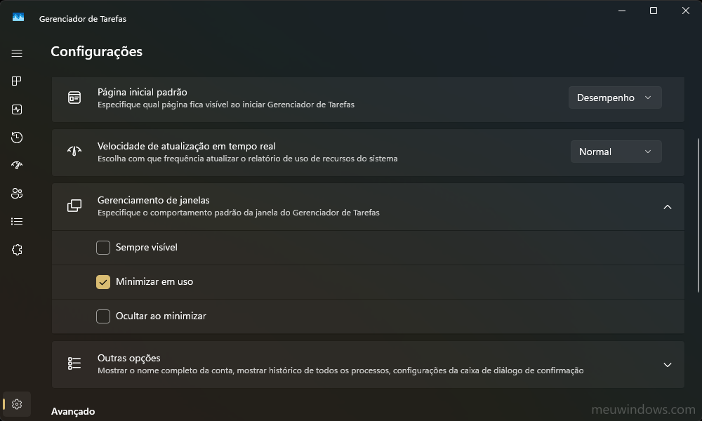 Como gerenciar as configurações do Gerenciador de Tarefas no Windows 11 3 Gerenciamento de janelas do Gerenciador de Tarefas