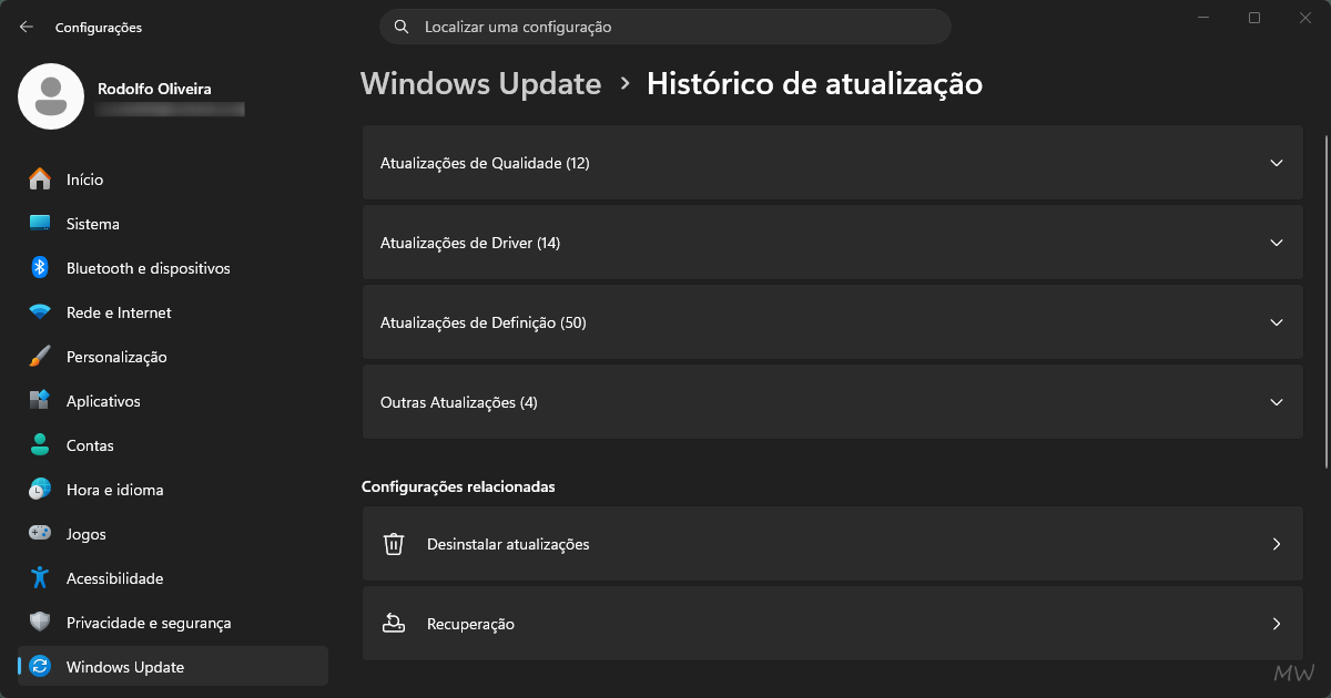 Áudio parou de funcionar no Windows 11? Veja como corrigir 5 Acesse o Histórico de atualizações nas Configurações do Windows Update