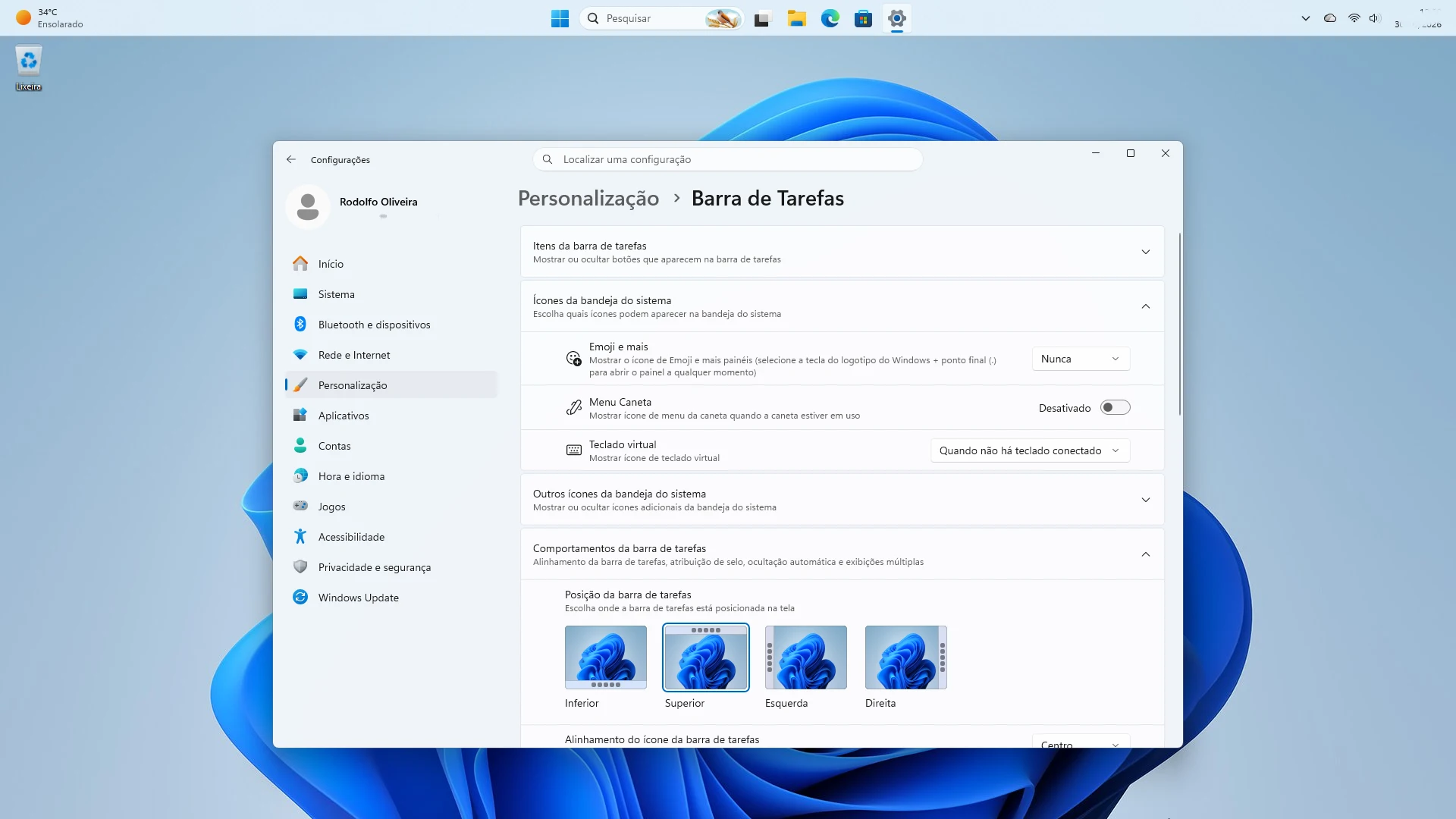 Windows 11 26H2 lançado: conheça as novidades e como atualizar 2 Barra de Tarefas do Windows 11 26H2