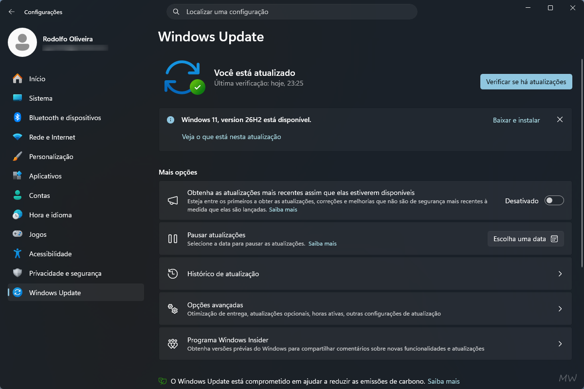 4 maneiras de obter a Atualização do Windows 11 26H2 1 Atualização do Windows 11 26H2 via Windows Update